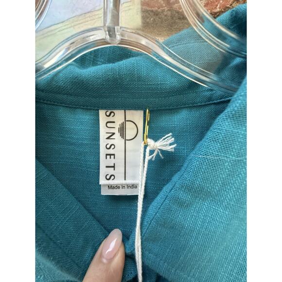 NWT Sunsets AVALON TEAL Shore Thing Tunic Swim‎ Cover-up, US Large/X-Large NEW - Picture 4 of 11